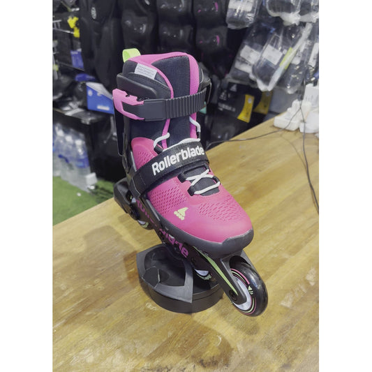 🔥🔥🔥Rollerblade Microblade Pink Green Kids Skates - alternate view