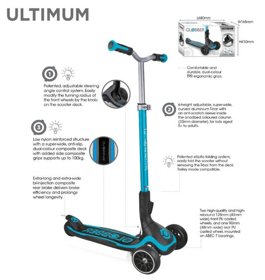 Globber Ultimum V2 Foldable Scooter - Inlinex - alternate view