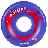 Ruedas cuádruples Chaya Big Softie de color morado transparente de 65 mm