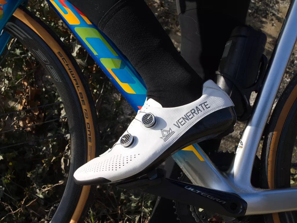 Venerate Road 2.0 White Cycling Shoes - Inlinex