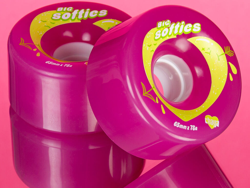 Chaya Big Softie Clear Pink 65mm Quad Wheels - Inlinex