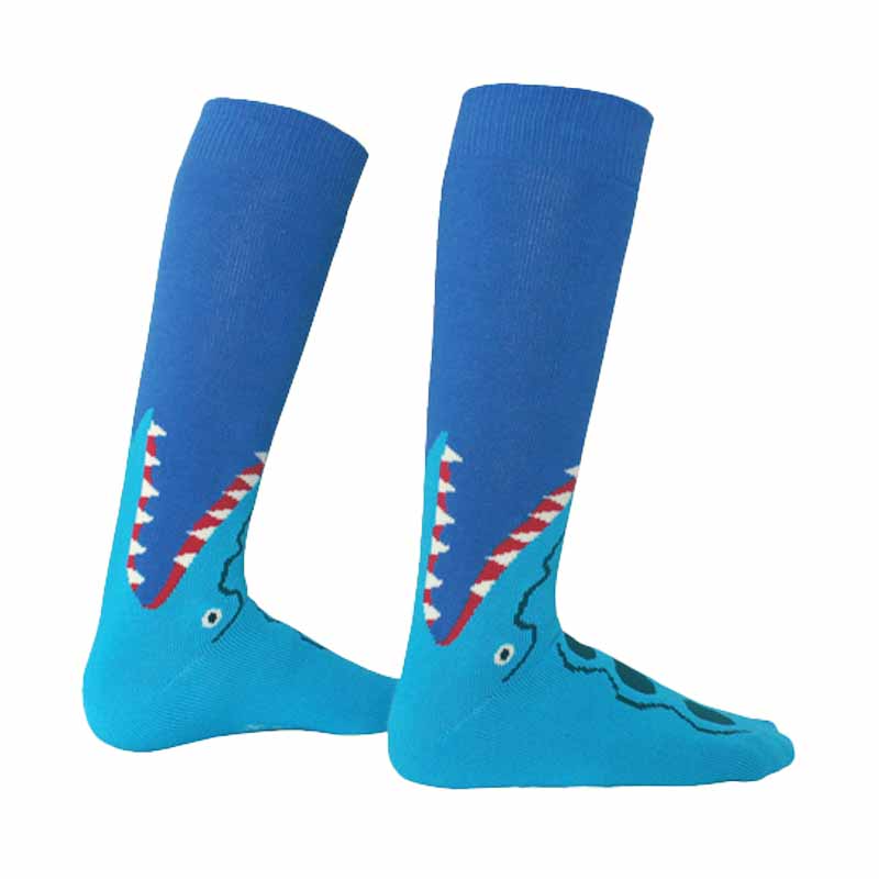 Kids Blue Teeth High Skating Socks - Inlinex