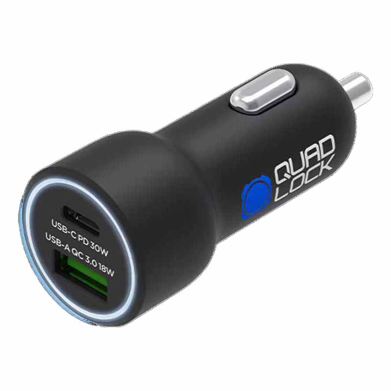 Quad Lock Dual USB 12V Car Charger - Inlinex
