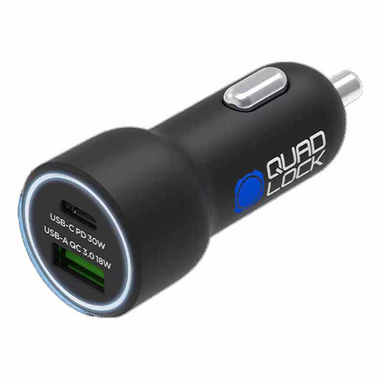 Quad Lock Dual USB 12V Car Charger - Inlinex