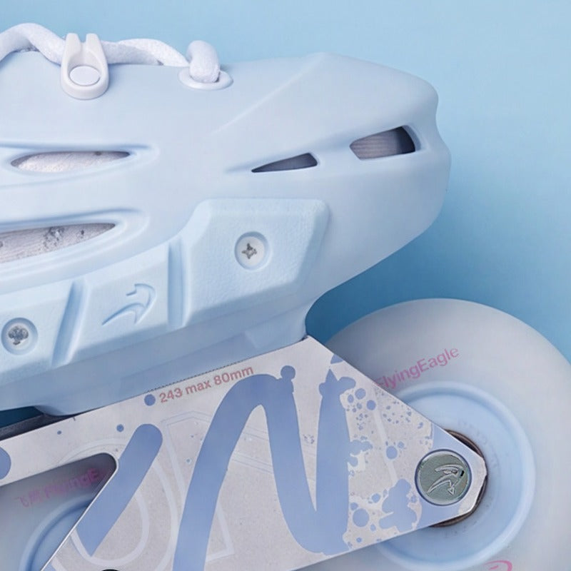 Flying Eagle F5 Falcon Ice Blue Skates - frame and wheel detail