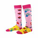 Calcetines altos de patinaje con frutas rosas para niños