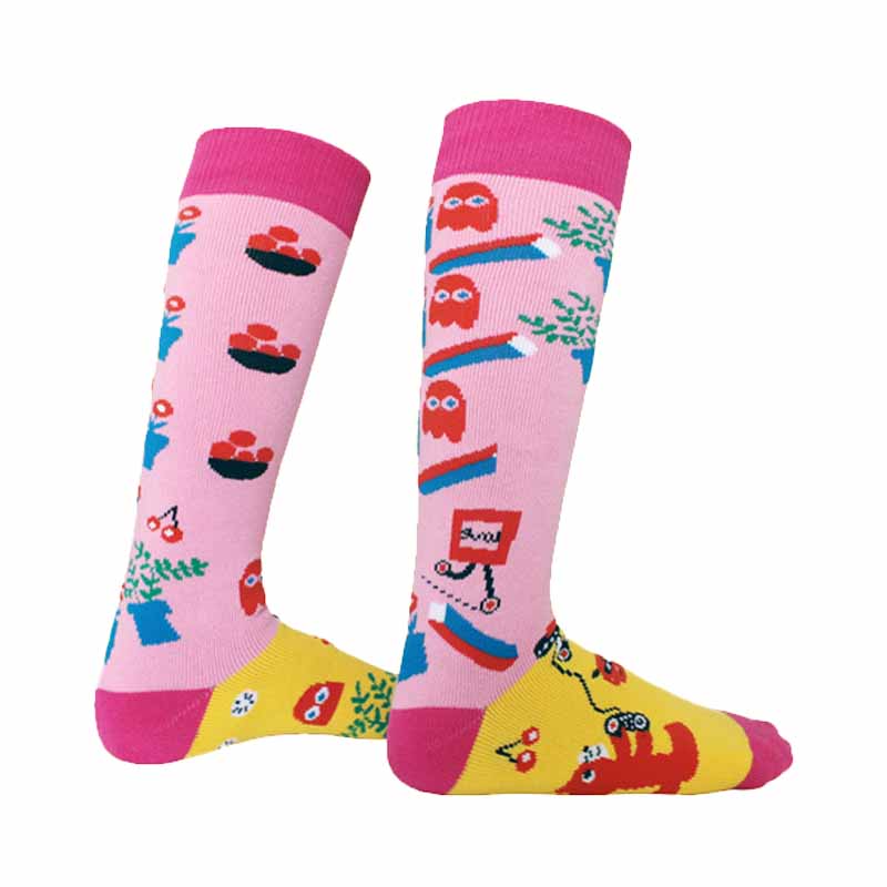 Kids Pink Fruit High Skating Socks - Inlinex
