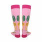 Kids Pink Giraffe High Skating Socks - Inlinex