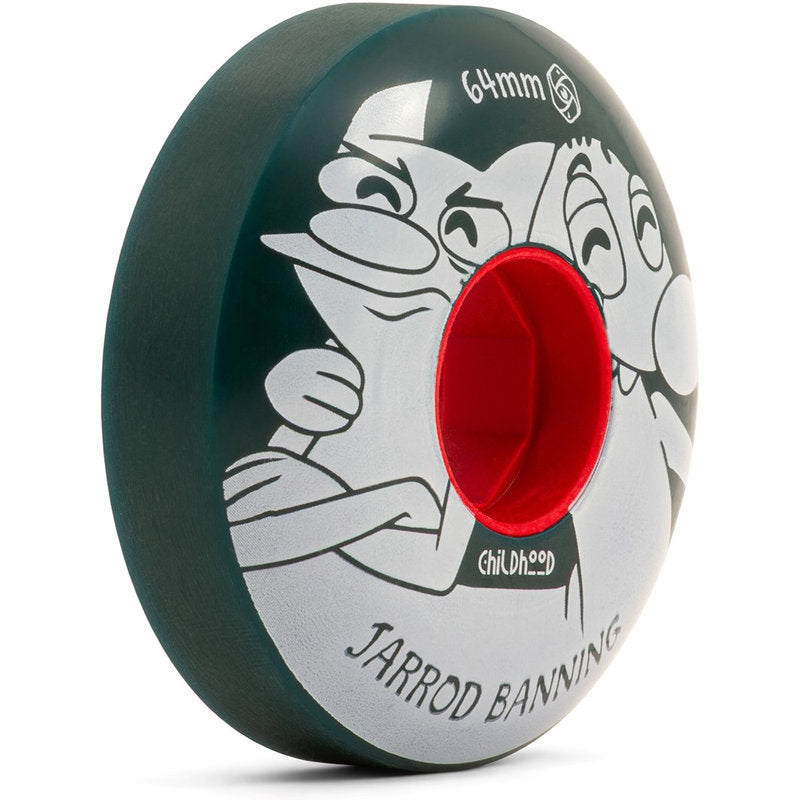 Red Eye Childhood Banning 64mm 90A Wheels childhood banning 64mm 90a angle