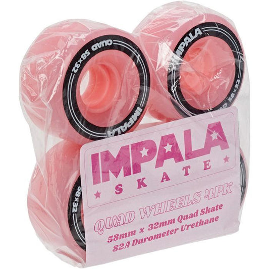 Impala 4 Pack Pink Quad Wheels - Inlinex